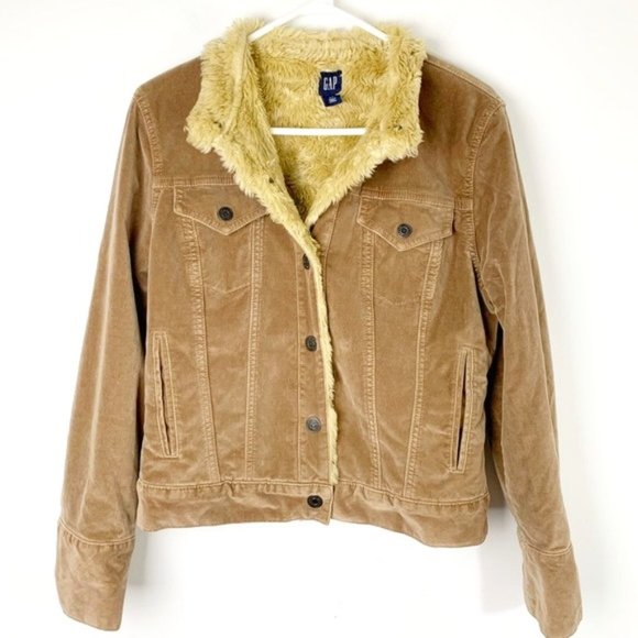 GAP Jackets & Coats Gap Corduroy Fleece Lined Jacket Brown Size Small
